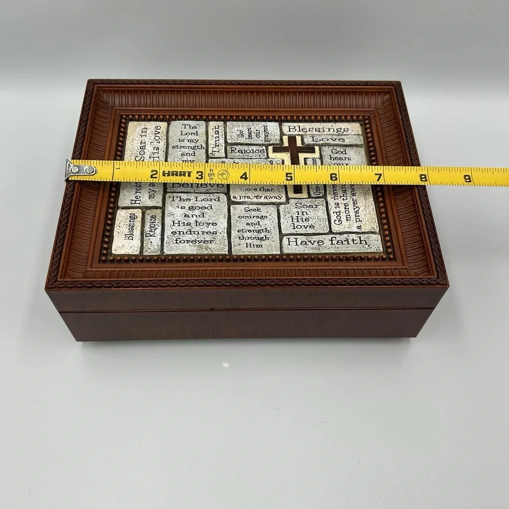Sankyo Wooden Inspirational Music Jewelry Box‎ Religious